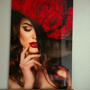 Lady with the red& black